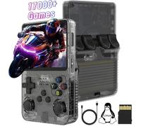 R36S Consola Retro Portatil, Pantalla IPS De 3.5 Pulgadas Sistema Linux De Código Abierto Retro Game Console, 128G TF Card 17000+ Juegos 10+ Emuladores Emulador Consola Retro con Dual 3D Joysticks