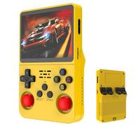 R36s Retro Consola Portátil, Más De 40.000 Juegos Clásicos, Consola Retro IPS De 3,5 Pulgadas, Regalos Navideños para Niños Y Palos Portátiles para Hombres Y Mujeres Adultos-Yellow||128G