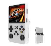 R36S Retro Game Console, Portable Game Console, 3.5 Inch IPS Screen, 64/128GB TF Card, Over 20,000 Pre-Installed Games, 3500mAh Battery, Open Source System, Classic Emulator (White,64 G)