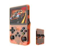 R36S Retro Game Console, Portable Game Console, 3.5 Inch IPS Screen, 64/128GB TF Card, Over 20,000 Pre-Installed Games, 3500mAh Battery, Open Source System, Classic Emulator (Orange,64 G)
