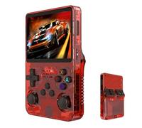 R36s Retro Handheld Game Console, Portable Video Game Console with Built-in 20,000+ Games, 64/128GB TF Card,3.5 in HD Screen,3500mAh Battery, Linux System, 30+ Emulators (Red, 64G)