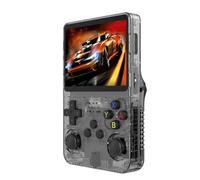 R36S - Sistema Linux de consola de videojuegos retro de mano, tarjeta TF de 64 G, más de 1500 juegos, pantalla IPS de 3.5 pulgadas, batería integrada de 2500 mAh, consola de juegos retro, consola