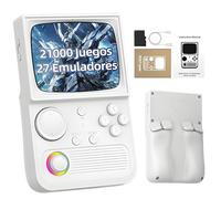 R36T Consola de Juegos Retro 128 GB, Consola Emuladora con 21 000+ Juegos Retro Integrados 27 Emuladore, Sistema Linux, Pantalla IPS OCA de 3,5 Pulgadas, Compatible con WiFi, Joystick 3D (Blanco)