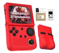 R36T Consola de Juegos Retro 64 GB, Consola Emuladora con 18 000+ Juegos Retro Integrados 27 Emuladore, Sistema Linux, Pantalla IPS OCA de 3,5 Pulgadas, Compatible con WiFi, Joystick 3D (Rojo)