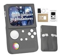 R36T Consola de Juegos Retro 64 GB, Consola Emuladora con 18 000+ Juegos Retro Integrados 27 Emuladore, Sistema Linux, Pantalla IPS OCA de 3,5 Pulgadas, Compatible con WiFi, Joystick 3D (Gris)