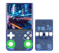 R36Ultra 128G Consola de Juegos portátil, emulador Completo de Consola de Juegos portátil con más de 20000 Juegos portátiles, más de 20 emuladores, Sistema Linux de código Abierto(Azul Transparente)