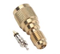 R410a Adaptador macho de 5/16 a 1/4 pulgadas para sistemas de aire acondicionado mini split y HVAC con núcleo de válvula para funciones de vacío y carga
