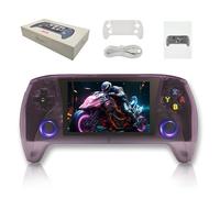 R50s Consola Retro Portátil con 20000/25000+ Juegos incorporados,Pantalla IPS de 4.0 Pulgadas,64/128G,20+Emuladores,Batería de 3000mAh,Open Source E System (128G,Rojo Oscuro)