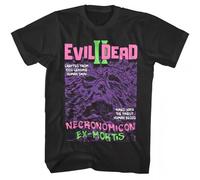 R5YGxdsewws Evil Dead 2 Neon Necronomicon Ex Mortis Men's T Shirt Crafted from Human