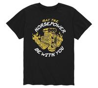 R5YGxdsewws Instant-Message-May-Horsepower-Be-with-You-s-Short-Sleeve-Graphic-T-Shirt