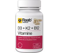 Raab Vitalfood Vitaminas D3 + K2 + B12 460 mg - 60 cápsulas Raab Vitalfood