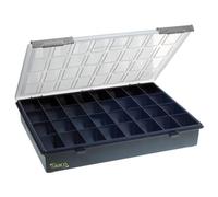 raaco Assorter 4-32: Caja Organizadora de Tornillos para Taller con 32 Compartimentos Fijos, Caja de Herramientas, Almacenamiento Seguro, Portátil, 26 x 33,8 x 5,7 cm
