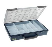 raaco Assorter 55 4x8-15: Caja Organizadora de Tornillos para Taller con 15 Compartimentos Móviles, Caja de Herramientas, Almacenamiento Seguro, Portátil, 26,1 x 33,8 x 5,7 cm