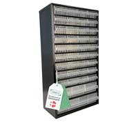 Raaco C12-40, Organizador de Tornillos con 40 Cajones, Capacidad 36 kg, 15 x 30,6 x 55,2 cm, Acero Recubierto, Apto para Montaje en Pared, Clasificador de Tornillos y Pequeñas Piezas para Taller