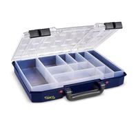 raaco CarryLite 55 4x8-10: Organizador de Tornillos Ligero, con 10 Compartimentos, Capacidad de Carga 8 kg, Almacenamiento Seguro, Tapa Transparente, Caja Organizadora Tornillos 27,8 x 33,7 x 5,7 cm