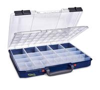 raaco CarryLite 55 5x10-25/DL: Organizador de Tornillos Ligero, con 25 Compartimentos y Doble Tapa Transparente, Capacidad de Carga 10 kg, Almacenamiento Seguro, 33 x 41,3 x 5,8 cm