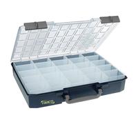 raaco CarryLite 80 5x10-25: Organizador de Tornillos Ligero, con 25 Compartimentos, Capacidad de Carga 13 kg, Almacenamiento Seguro, Tapa Transparente, Caja Organizadora Tornillos 33 x 41,3 x 7,9 cm