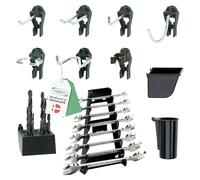 Raaco Clip Mix, 84 SuperClips para panel perforado, Ganchos y Soportes | Juego de 84 SuperClips de Acero para Panel Perforado y Pared de Herramientas, Ganchos y Soportes para Tablero Perforado, caja