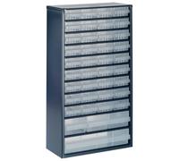 raaco Organizador de Tornillos C12-40, con 40 Cajones, Capacidad 36,3 kg, 15 x 30,6 x 55,2 cm, Apto para Montaje en Pared, Clasificador de Tornillos y Pequeñas Piezas para Taller