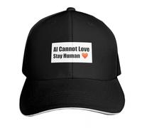 RAAXIHL AI No Puede amar a Stay Human Gorra de béisbol Derby Icono de Moda para niñas y Hombres, Regalo