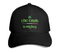 RAAXIHL The Craic is Mighty Gorra de béisbol Irlandesa Divertida con Dicho Sunhat Nueva en el Sombrero Gorra Snapback Personalizada Gorra de Golf para Mujer Ropa de Golf para Hombre, Regalo