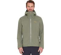 Rab Men's Downpour Light Jacket - Lightweight Waterproof Hooded Coat for Hiking & Trekking - Light Khaki - Large