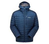 Rab Microlight Alpine 700-Fill - Chaqueta acolchada con capucha para hombre, para senderismo y esquí, color azul tempestad, talla M