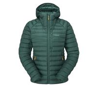 Rab Microlight Alpine - Chaqueta acolchada con capucha para mujer de 700 rellenos, para senderismo y esquí, color pizarra verde, talla L