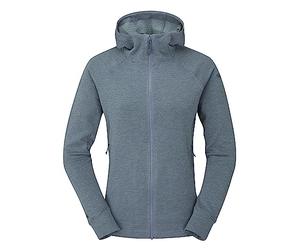 Rab Nexus - Sudadera con capucha para mujer, chaqueta de forro polar ligera con cremallera completa para senderismo, senderismo y escalada, Orion Azul, XL