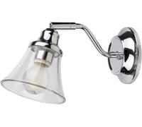 Rabalux Antoine 3207 - Lámpara de pared y baño (metal cromado, E14, máx. 40 W, IP44, altura: 13 cm, longitud: 11 cm, ancho: 21 cm, regulable)