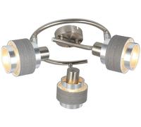 Rabalux Basil lámpara de techo 3x10 W cromo-gris-satinado 5381