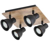 Rabalux Mac lámpara de techo 4x35 W negro-madera 5905