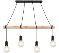 Rabalux Pablo lámpara colgante 4x40 W negro-madera 3980