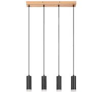 Rabalux Toras lámpara colgante 4x5 W negro-madera 72124