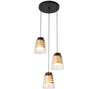 Rabalux Zenaida lámpara colgante 3x60 W negro-transparente-oro 3545
