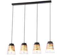 Rabalux Zenaida lámpara colgante 4x60 W negro-transparente-oro 3544