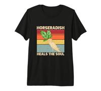Rábano Picante Cura el Alma Retro Comida Juego de Palabras Vintage Comida Broma Camiseta Premium
