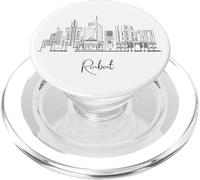 Rabat Marruecos Horizonte Viaje Souvenirs Negro Paisaje Urbano PopSockets PopGrip para MagSafe