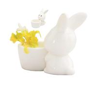 Rabbit Candelero | Bunny Candlestick Holder, Ceramic Bunny Egg Cup, B´unny Çandlestick White Ceramic Easter Egg Stand Stand Decor | Easter Candle older B- unny Decor,for Banquet Gathering Shelf De