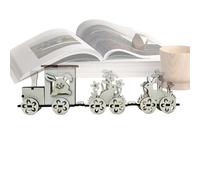 Rabbit Carriage, Timber Festive Engine, Playful Desktop Statue, Painted Natural Material, Aesthetic Ornament Element, Room Accessory, Small Miniature Gift for Car Living Room Christmas Bedroom Shelf K