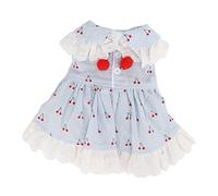 Rabbit Clothes Cherry Dress | Cotton Pet Skirt for Rabbits/Chinchillas/Small Pets | Breathable & Machine Washable | Fashion Pet Apparel (M)