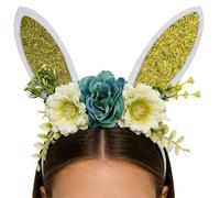 Rabbit Costume Headpiece - Simplifies Holiday Dressing, Shimmering Festive Hair Hoop, Size Fits All + Comfort Grip, Padded Fabric Accessory Apparel | for School Play Dress Up Carnival