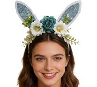 Rabbit Costume Headpiece - Simplifies Holiday Dressing, Shimmering Festive Hair Hoop, Size Fits All + Comfort Grip, Padded Fabric Accessory Apparel | for School Play Dress Up Carnival