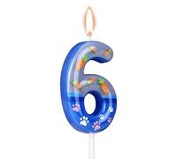 Rabbit Cumpleaños Vela, Azul Animal Tema Número Velas Zanahoria y Huellas Happy Birthday Pastel Toppers Lindo Pastel Decoración para Kids Cumpleaños Favor Jungle Safari Fiesta Suministros (6)