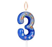 Rabbit Cumpleaños Vela, Azul Animal Tema Número Velas Zanahoria y Huellas Happy Birthday Pastel Toppers Lindo Pastel Decoración para Kids Cumpleaños Favor Jungle Safari Fiesta Suministros (3)
