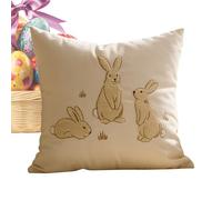 Rabbit Cushion Case - Whimsical Nursery Throw Slipcover, Two Piece Decorative Linen with Reinforced Invisible Edge Fastener, Washable Graphic Print Guard, Ideal for Classroom Workplace Apartment