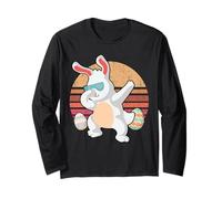 Rabbit Dabbing Too Hip To Hop Bunny Funny Easter Day Manga Larga
