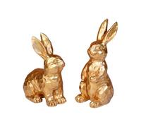 Rabbit Decor - Gold Vintage Resin Figurines,2 Pieces Spring Rabbit Table Centerpieces,for Living Room Bedroom Office Entryway Hallway Shelf Cabinets Porch Garden Holiday Party