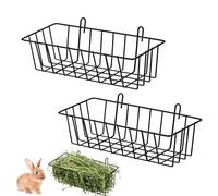 Rabbit Feeder - Platillo de heno de 9 pulgadas | Puerta de la jaula de metal - 2% diseño de rejilla suspendida para limpiar las opciones blancas negras de alta capacidad duraderas, ideales para