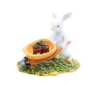 Rabbit Figurine - DIY Funny Small Animal Statue for Creative Display, Resin Easter Bunny Miniatures with Cute Cart Farm and Kettle Characters Decorative Art Pieces & Charming Desktop Ornament Set